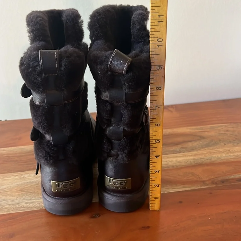 Women's Black Faux Shearling Buckle Boots